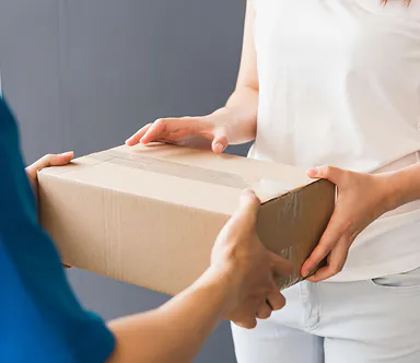 Lieferung nach Hause mit Zahlung bei Erhalt